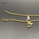 Egyptian Queen Nefertiti Anklet Coconut Tree Foot Chain Jewelry