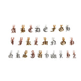 Doremi Chain A-Z Necklace Letter Old English Vintage Stainless Steel for Women