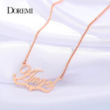 DOREMI Name Personalized Necklaces Heart Choker Box Chain