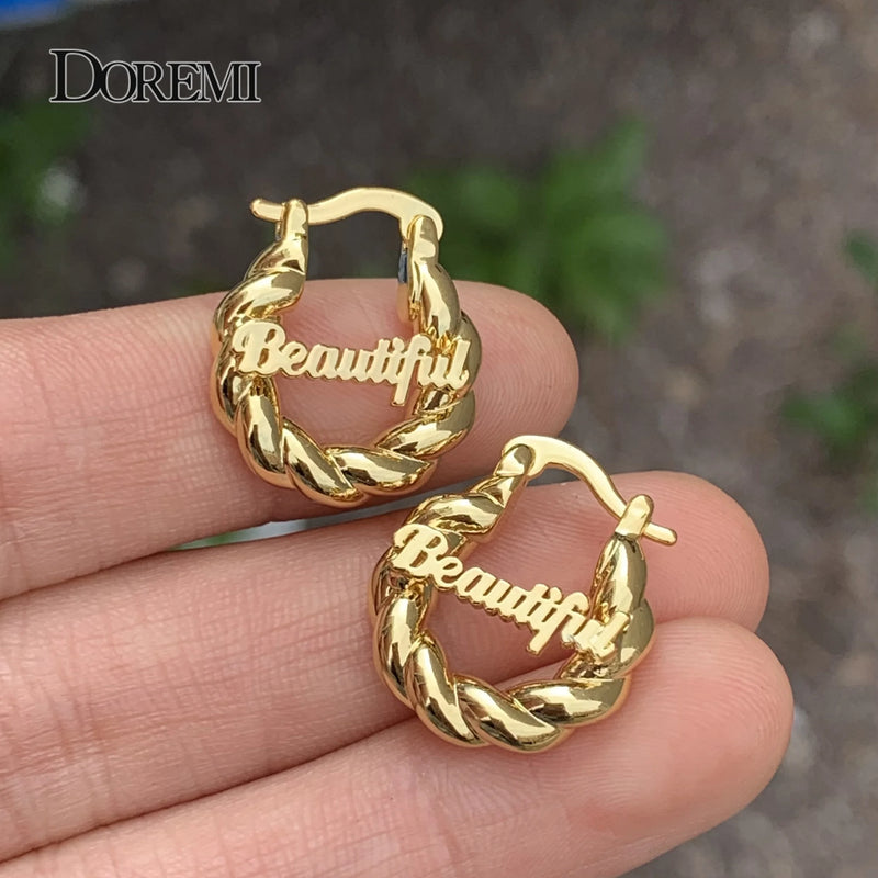 Doremi Mini 18mm Name Earrings for Kids & Women