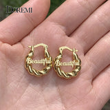 Mini 18mm Twist Letter Hoops Earrings for Kids Women Anti-allergy
