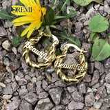 Mini 18mm Twist Letter Hoops Earrings for Kids Women Anti-allergy