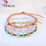 DOREMI Letters Bracelet Tennis Chain Colorful Zircon Personalized Name Bracelet