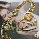 DOREMI Personalized Photo Necklace with Name Heart Pendent Stainless