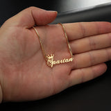 DOREMI Name Necklace Crown Letter Nameplate Jewelry Girl Gift Women