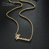 DOREMI Name Necklace Crown Letter Nameplate Jewelry Girl Gift Women