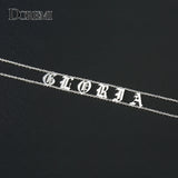 DOREMI Old English Numbers Necklace Name Choker Personalized Letter Necklace