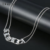DOREMI Old English Numbers Necklace Name Choker Personalized Letter Necklace