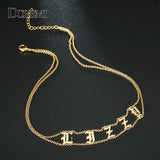 DOREMI Old English Numbers Necklace Name Choker Personalized Letter Necklace