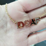 DOREMI Personalized Name Necklace with Stone Name Necklace for women