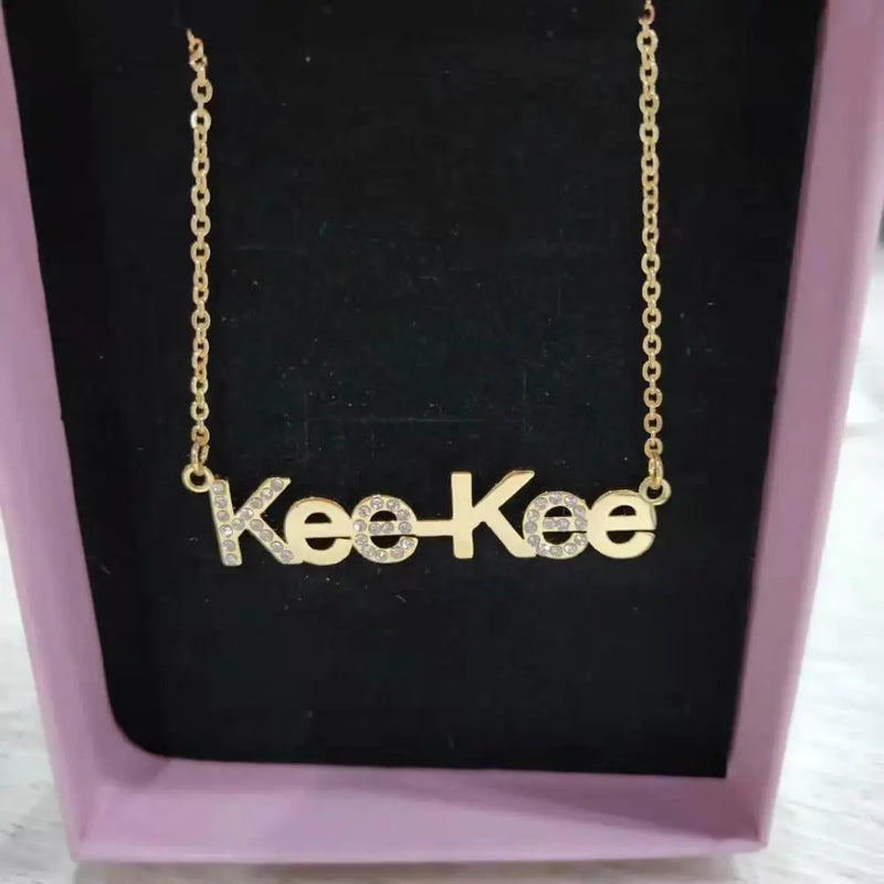 DOREMI Personalized Name Necklace with Stone Name Necklace for women