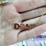 DOREMI Personalized Name Necklace with Stone Name Necklace for women