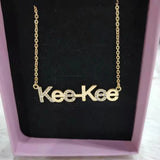 DOREMI Personalized Name Necklace with Stone Name Necklace for women