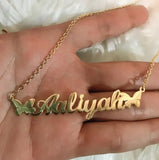 DOREMI Stainless Butterfly Chain Name Necklace for Women