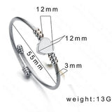 DOREMI Stainless Name Bracelet Heart Engraved Personalized Family Memory