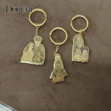 DOREMI Stainless Photo Keychain with Name Engraved Personal Picture