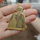 DOREMI Stainless Photo Keychain with Name Engraved Personal Picture