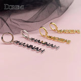 DOREMI Stainless Steel Name Drop Earrings Personalized Any Letters Chain