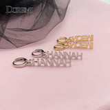 DOREMI Stainless Steel Name Drop Earrings Personalized Any Letters Chain