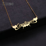 DOREMI Personalized Name Necklace Stainless Steel Heart Choker