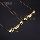 DOREMI Personalized Name Necklace Stainless Steel Heart Choker