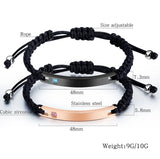 DOREMI Titanium Stainless Steel Magnet Couple Bracelets LOVE Engraving Bracelets
