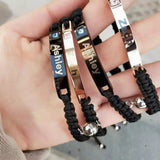 DOREMI Titanium Stainless Steel Magnet Couple Bracelets LOVE Engraving Bracelets