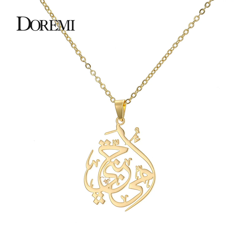 DOREMI Arabic Name Necklace Personalized Pendant Stainless Steel