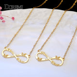 DOREMI Wave chain Name Infinity Necklace Personalized Butterfly Name Necklaces