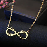 DOREMI Wave chain Name Infinity Necklace Personalized Butterfly Name Necklaces
