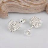 925 Sterling Silver Soft Winding Stud Earrings for Women Wedding
