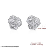 925 Sterling Silver Soft Winding Stud Earrings for Women Wedding