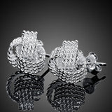925 Sterling Silver Soft Winding Stud Earrings for Women Wedding