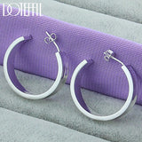 925 Sterling Silver Women Hoop Earring Christmas Wedding Jewelry