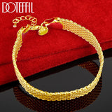 24K 10mm Weave Bracelet Chain For Wedding Party Jewelry