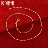 24K 18 Inch Bead Chain Necklace for Woman Wedding Jewelry