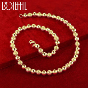 Matte Smooth Ball Chain Necklace for Wedding Engagement Party Jewelry