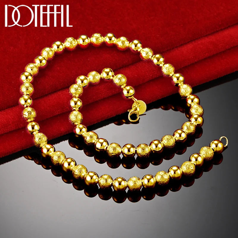 Matte Smooth Ball Chain Necklace for Wedding Engagement Party Jewelry