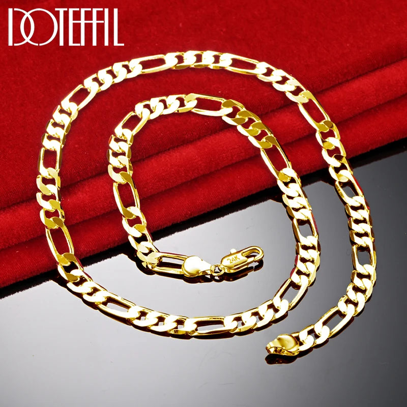 24K 8mm Chain Sideways Necklace Senior Jewelry