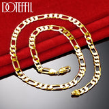 24K 8mm Chain Sideways Necklace Senior Jewelry