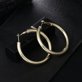 24K Circle Hoop Earrings Women Gift High Jewelry