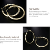 24K Circle Hoop Earrings Women Gift High Jewelry