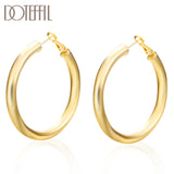 24K Circle Hoop Earrings Women Gift High Jewelry