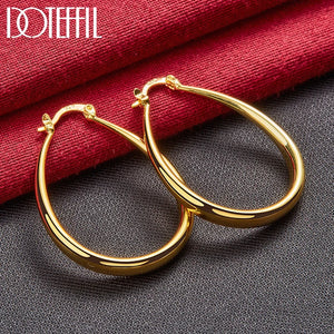 24K Smooth Circle 41mm Hoop Earrings Wedding Jewelry