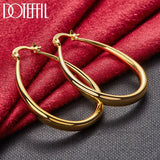 24K Smooth Circle 41mm Hoop Earrings Wedding Jewelry