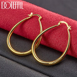 24K Smooth Circle 41mm Hoop Earrings Wedding Jewelry