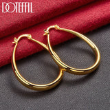 24K Smooth Circle 41mm Hoop Earrings Wedding Jewelry