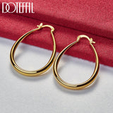 24K Smooth Circle 41mm Hoop Earrings Wedding Jewelry