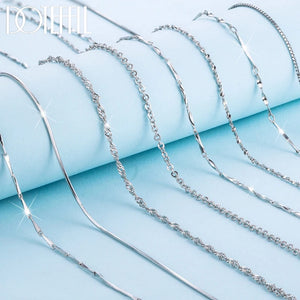 925 Sterling Silver Chain Necklace For Wedding Charm Jewelry
