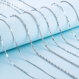 925 Sterling Silver Chain Necklace For Wedding Charm Jewelry